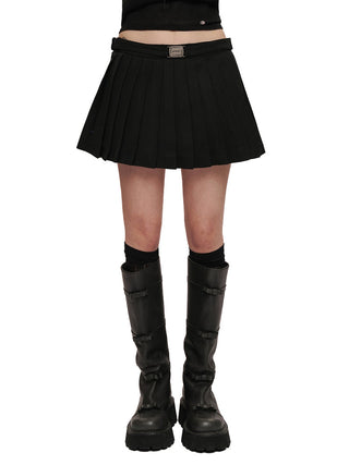 [MOROMORO] pleated bow skirt