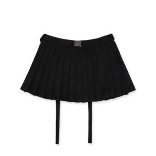 [MOROMORO] pleated bow skirt