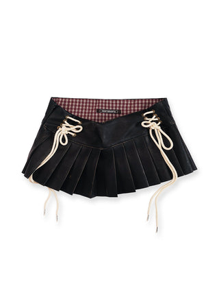 [MOROMORO] plaid bandage skirt