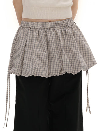 [MOROMORO] plaid bandage skirt