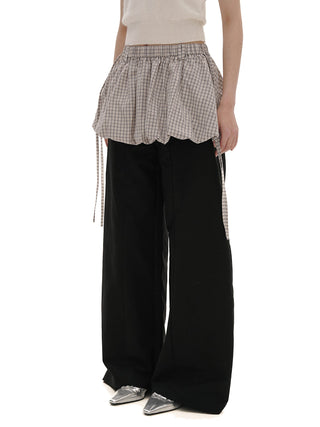 [MOROMORO] plaid bandage skirt