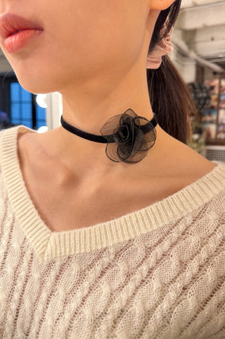 Ribbon Floral Chocker