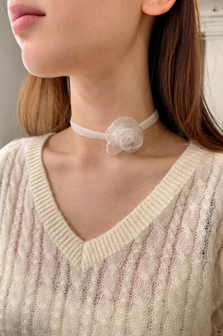 Ribbon Floral Chocker