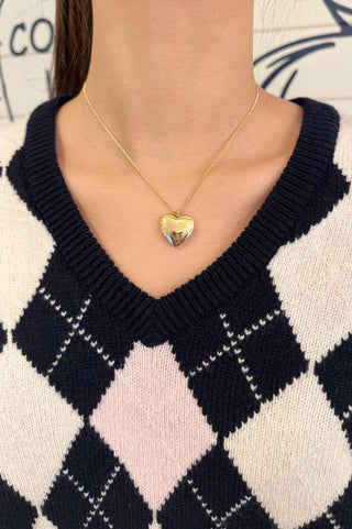 Gold Heart Locket Necklace