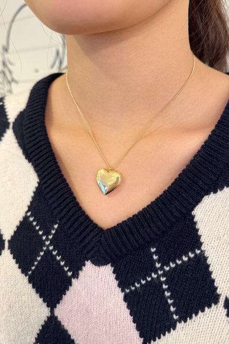 Gold Heart Locket Necklace