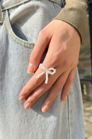 Ribbon Beaded Ring