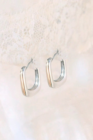 Silver Rectangle Earrings