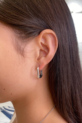 Silver Rectangle Earrings