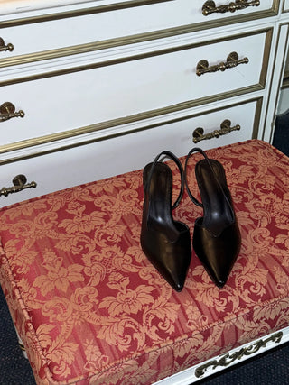 gold slingback heels