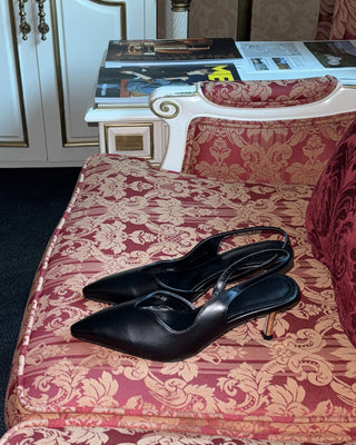 gold slingback heels