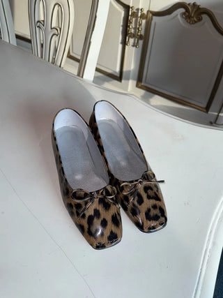 leopard ribbon flats
