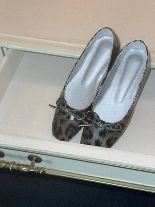 leopard ribbon flats