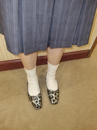 leopard ribbon flats