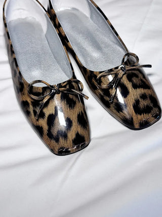 leopard ribbon flats