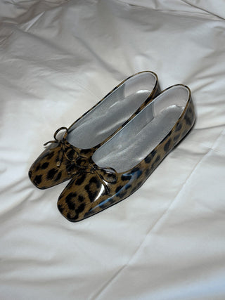 leopard ribbon flats