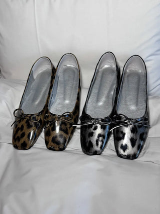 leopard ribbon flats