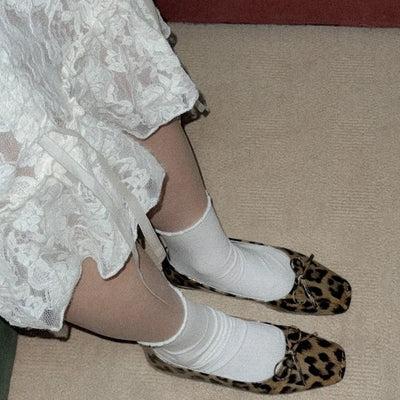 leopard ribbon flats