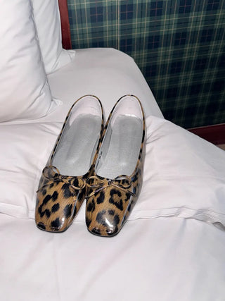 leopard ribbon flats