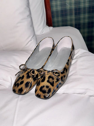 leopard ribbon flats