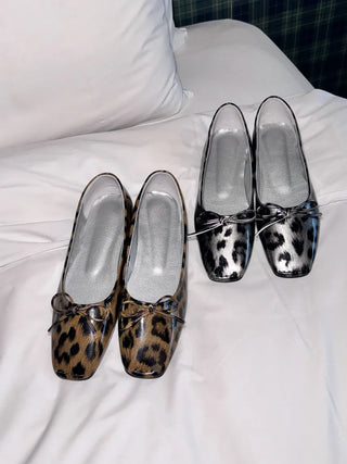 leopard ribbon flats
