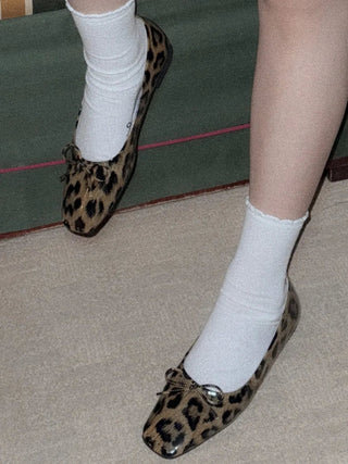 leopard ribbon flats