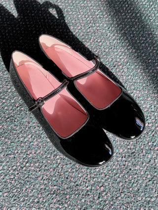 enamel Mary Jane flats