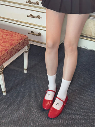 enamel Mary Jane flats