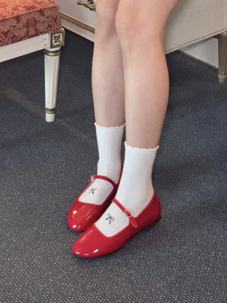 enamel Mary Jane flats