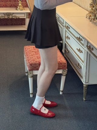 enamel Mary Jane flats