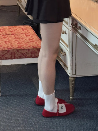 enamel Mary Jane flats