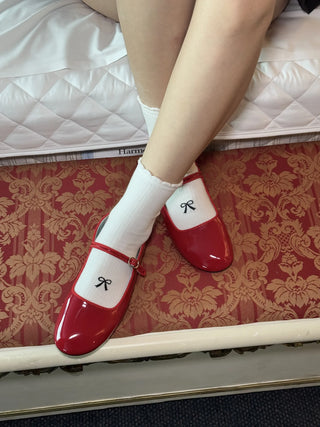 enamel Mary Jane flats