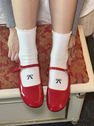 enamel Mary Jane flats