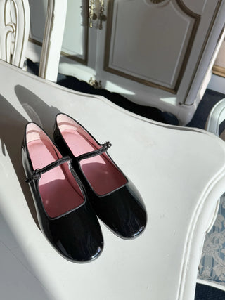 enamel Mary Jane flats