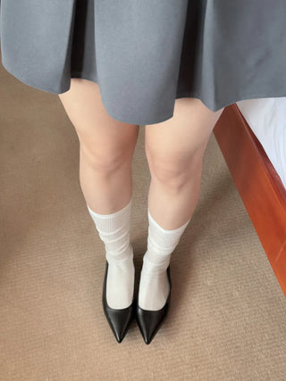 silver stiletto flats