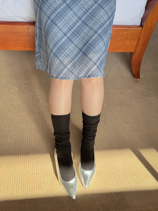 silver stiletto flats