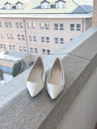 enamel stiletto flats