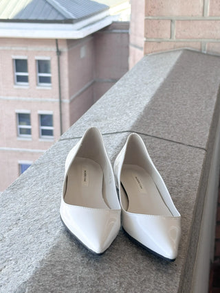 enamel stiletto flats