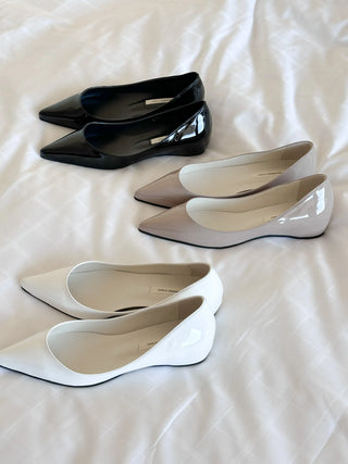 enamel stiletto flats