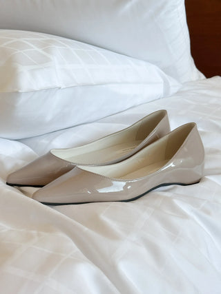 enamel stiletto flats