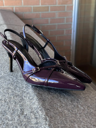 belt slingback heel