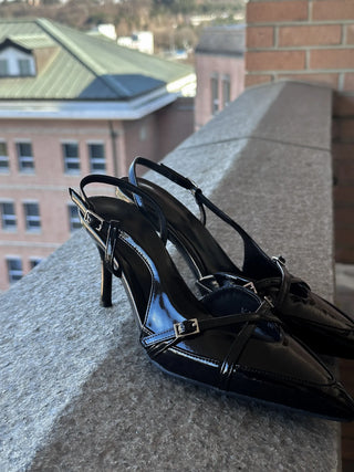 belt slingback heel