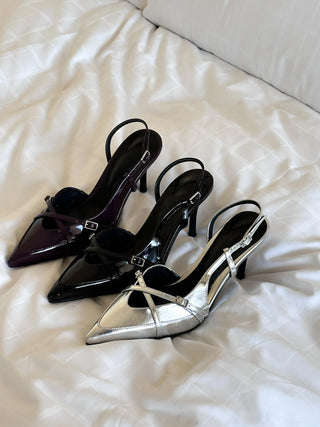 belt slingback heel