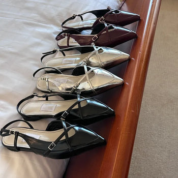 stiletto strap flats