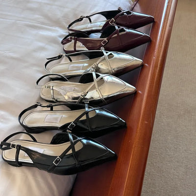 stiletto strap flats