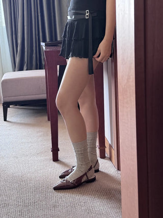 stiletto strap flats