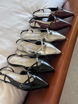 stiletto strap flats