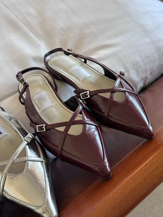 stiletto strap flats