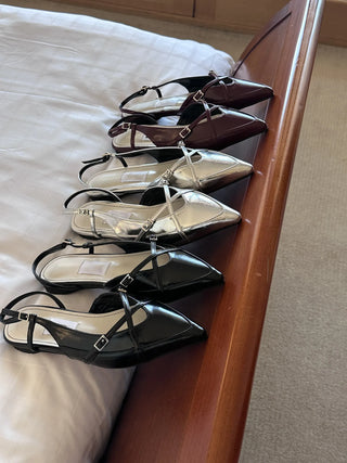 stiletto strap flats