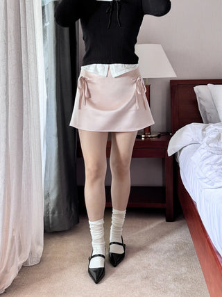 satin miniskirt