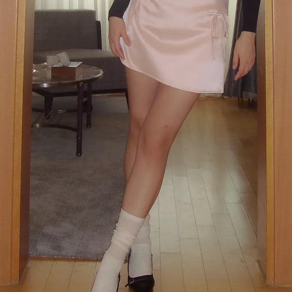 satin miniskirt